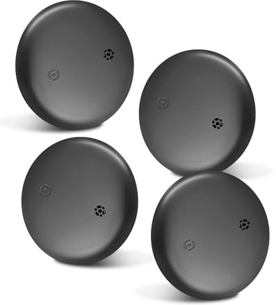 RUIZHI Air Tag kompatibel mit Google Mein Gerät Finden APP, nur Android, Smart Tag für Schlüssel, Fahrrad, Hund, Kinder, Geldbörsen, Schwarz, 4 Stück Air Tracker