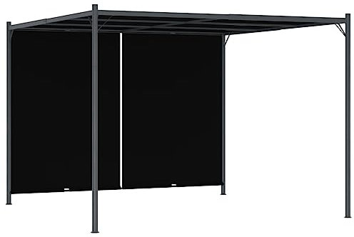 Pérgola de jardín con techo retráctil de 3 x 3 m, color antracita