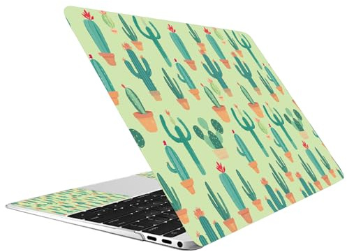 CREATCABIN Kaktus design bärbar dator läderfodral för bärbar dator universal för netbook återanvändbar bärbar dator bleknar inte lätt att applicera och ta bort 38 × 27 cm