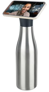 Troika Thermal Bottle MagSafe Drinking Bottle MagSafe with Magnetic Closure as Smartphone Holder Stand BY ME with 550 ml Capacity, Food-Safe, Made of Stainless Steel, Silver