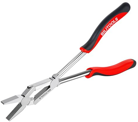 BILITOOLS 13 Extra Long Flat Nose Pliers, Double Joint