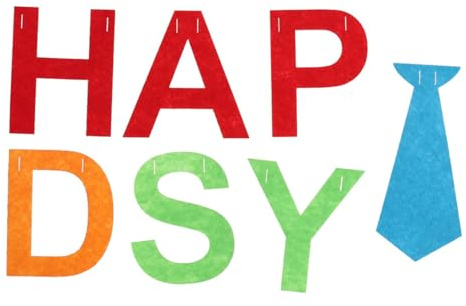 HYTROVE Happy Day Greetings Banner aus Papier Wiederverwendbare Vatertags-deko mit Krawatten-motiv Langlebige Party-girlande für Männer Geschenkidee und Geburtstagsdeko für Papa
