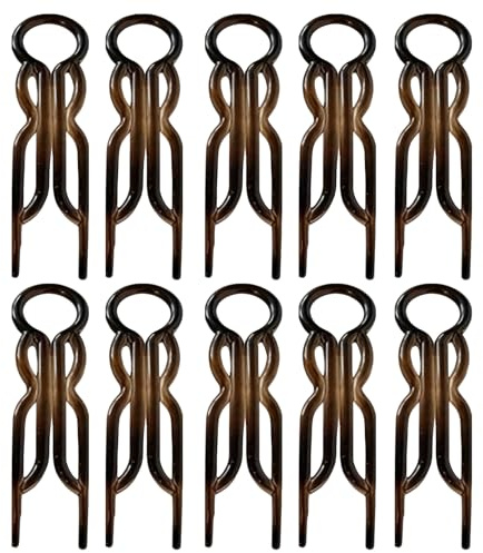 Wcawnlt Épingles à Cheveux en Plastique en Forme de U pour Femmes, Pic Chignon Tortoiseshell 10 Pièces, Accessoire de Coiffure Élégant pour Buns, Chignons et Styles Quotidiens