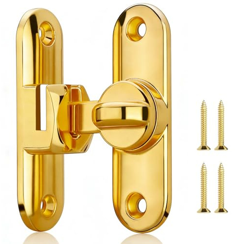 Pestillo De Puerta Abatible De 90/180 Grados Para Puerta Corrediza De Granero, De AleacióN De Zinc, En áNgulo Recto, Grueso, Antioxidante, Para BañO, Cocina, Armario, Ventana, Granero, JardíN, Dorado