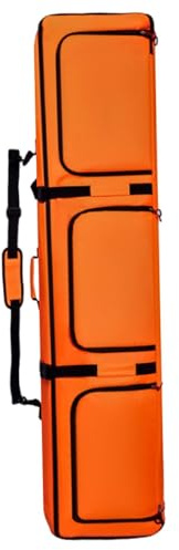 blloocod Skiaufbewahrungstasche mit Rollen, staubdicht & strapazierfähig für Ski, Camping & Outdoor-Aktivitäten, vielseitige Aufbewahrungstasche mit Zubehör- Orange