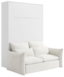 Vente-unique - Schrankbett 2 Rapili - Holzspan - weiß
