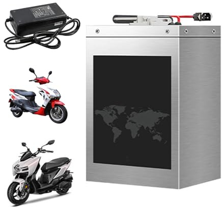 HJGHY 48v,30Ah, Batterie pour Moto électrique 48 V 60 V 72 V 30 Ah 45 Ah 52 Ah 67 Ah LiFePO4 (Lithium-Fer-Phosphate) avec Chargeur pour Moteur 5000 W
