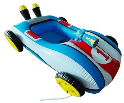 Milageto Macchina da Corsa Gonfiabile per Bambini, Giocattolo da Piscina per Esterni, Ideale per L'Estate.