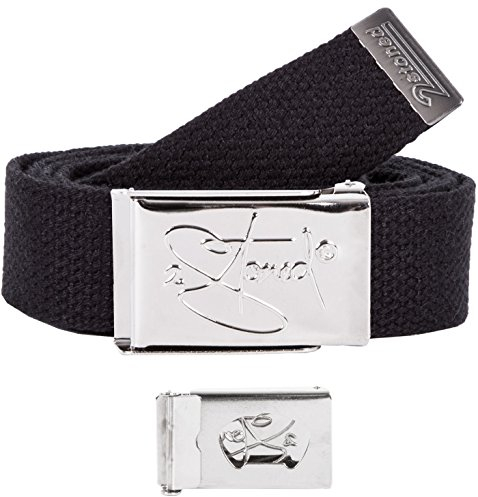 2Stoned Stoffgürtel Unisex mit Chromschnalle inkl. Flaschenöffner in Schwarz für Erwachsene und Kinder