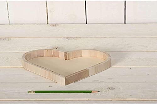 Artemio VIPPC Tablett, Herzform, Holz, Beige, 21 x 3,5 x 22 cm