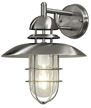Konstsmide Sorento 7319 Wandleuchte (B: 27cm T: 29cm H: 34cm, 1x60W, IP44) rostfreier Edelstahl