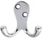 TWIN HAT AND ROBE COAT HANGER CLOTHES HOOK CHROME CP WITH SCREWS ( pack of 2 )