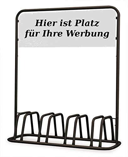 Euro Windkat 4er Fahrradständer mit Werbeschild (Schwarz)