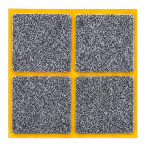 peha Filzgleiter 4 Stück selbstklebend Eckig - 1,7mm, grau, 40x40mm