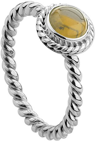 Nenalina Ring Silber 925 Damen Silberring Damenring mit 6 mm Citrin Edelstein (gelb)