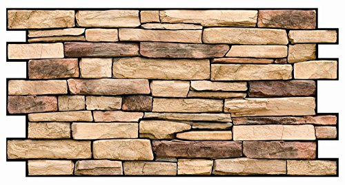 Wandverkleidung aus PVC in 3D-Optik, dekorative Wandpaneele aus Naturschiefer.