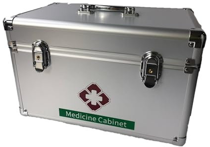 PDL – Pegdev - Large Aluminium First Aid Case (Empty) - Lockable Portable Box for PSV Travel Kits - Green with Cross Print.