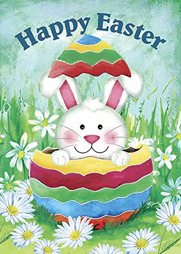 morigins Bunny in Ei Deko Hasen-Happy Ostern SPRING GARDEN Flagge, Large-28x40