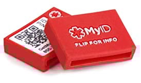 MyID Red Medical ID Sleeve That Fits Apple Watch, Fitbit, Samsung Gear, Garmin and More