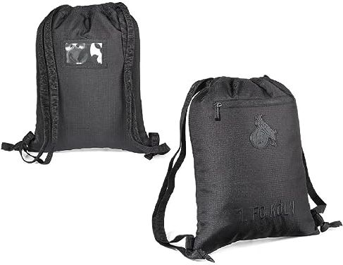 1. FC Köln Turnbeutel - All Black - Sportbeutel Gym Bag Rucksack Sports Bag - Plus Lesezeichen I Love Köln