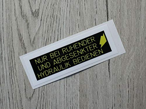 DEUTZ Aufkleber NUR BEI RUHENDER UND ABGESENKTER HYDRAULIK BEDIENEN Traktor Emblem Sticker Label