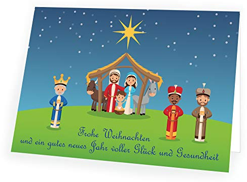 Seelenzauber Weihnachtskarte Heilige Familie mit passendem Umschlag 5x Karte 5x Umschlag