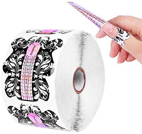DouborQ 500PCS Acrylic Nail Forms,Nail Extension Tips,Nail Forms for Acrylic Nails,Acrylic Nail UV Gel Nail Forms Guide Stickers Nail Art Equipment for Salon