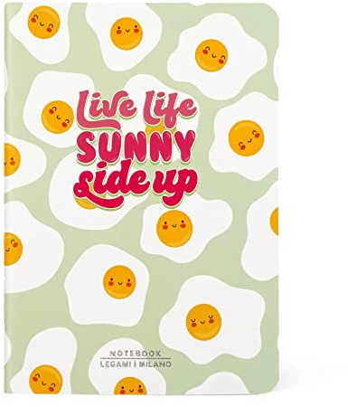 Legami - Notizbuch, liniert, klein, A6, 80 Seiten, FSC®-zertifiziertes Papier, Papier 100 g/m², 9 x 13,5 cm, Thema Egg