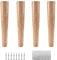 4 Pieds de Meubles Modernes,Pieds de Bureau en Bois de Chêne Massif,Pieds de Canapé Coniques,Pattes de Meuble,Pattes de Cabinet TV,pour Diy Meuble,Accessoires Inclus (30cm/11.8in)