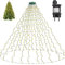 Joycome Lichterkette Weihnachtsbaum 2M 400 LED Christbaumbeleuchtung mit Ring, 8 Modi Tannenbaum Lichterkette Weihnachtsbeleuchtung Wasserdicht Baummantel für Innen Aussen Deko - Warmweiß