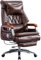 TAISK Chefsessel groß und hoch 90°-155° Winkelverstellung Bürostuhl, Bürostühle aus echtem Leder, Drehstuhl, Tragkraft 200kg/440.9lbs (Color : Brown, Size : 114-120 * 52cm)