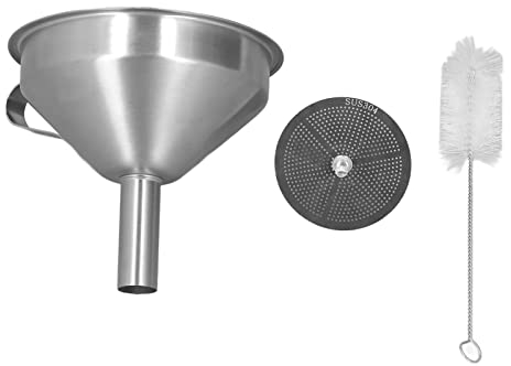 Imbuto in acciaio inossidabile con spazzola per filtro, per esterno, impugnatura addensata da cucina industriale, grande imbuto, filtro DLP, strumento per il riciclaggio di materiali di consumo SLA/LC