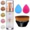 PHOERA Body Luminizer Schimmer öl Körper Highlighter mit Make-up-Pinsel Highlighter Körper Flüssig Glitzer Körper Glow Schimmer Makeup für Gesicht Körper Bein(105#Diamant Platin)