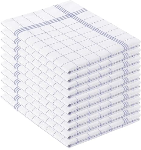 Pataya Geschirrtücher 10er Set aus Baumwolle, Oeko-TEX Zertifiziert, saugstark, waschbar bis 90°C, Blau