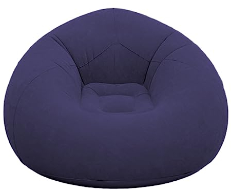 eBoutik- Indoor & Outdoor Inflatable Deluxe Lounge Chair Christmas - Soft Plush Fabric Beanbag Style Seating - Ideal Home & Garden, Gaming, Xmas, Festive Camping (Royal Purple)
