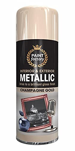 AlezyB - 3 x Metallic Champaign Spray Paint 400ml Multi-Purpose Aerosol Use for Metal and Wooden Furniture, Ornaments, Decorative Items and Much More for Interior & Exterior