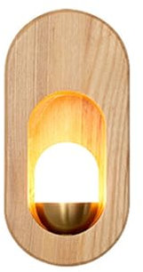LUOYAOB Wandleuchten Ovale ultra-dünne Wandleuchten Wandleuchte aus Eschenholz im japanischen Stil Ellipse hölzerne Wandleuchten for Schlafzimmer Korridor Wohnzimmer Treppenhaus (Color : Warm Light)
