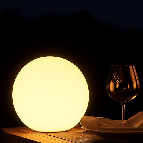 IUSEIT 6-Inch 16 Color Changing LED Ball Lamp, IP68 Waterproof Led Glowing Orb Lights with Remote Control and Timer for Pool Garden Yard Home Party Decor