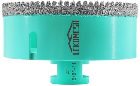 LEKOMESH Diamond Core Drill Bit - 4(102mm) Tile Hole Saw Cutter for Porcelain Ceramic Granite Marble Stone, 5/8-11 Thread