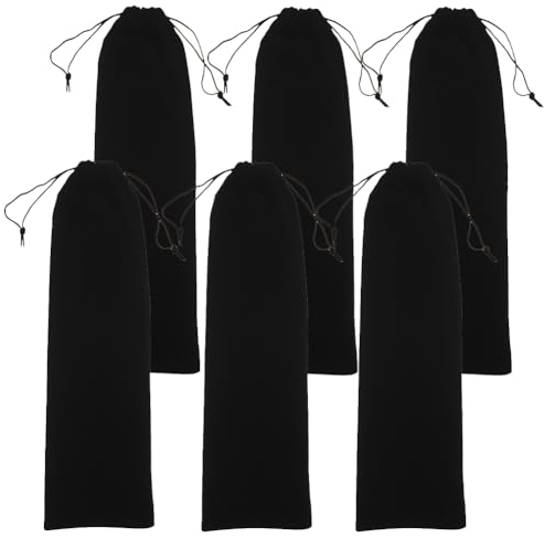 FRCOLOR 6pcs Heat Resistant Curling Iron Bags Portable Flannelette Storage Pouches for Hair Styling Tools Travel Bag for Curling Iron Hair Straightener Blow Dryer Present for