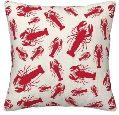 ESASAM Rotes Hummerkissen, Cord, weiches und gemütliches Kissen zur Entspannung und Unterstützung, atmungsaktives Kissen, Sofakissen, Reisekissen, Bürostuhlkissen