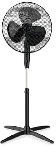 TIENDA EURASIA - Ventilador de Pie | Ventilador de Pie Silencioso | 45 W de Potencia | 3 Velocidades | Oscilante | Altura Ajustable | 2 Posiciones Fijo/Rotativo | 62 x 130 cm (Negro)