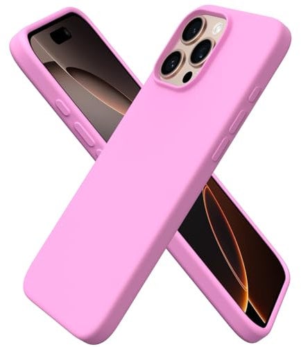 ORNARTO Compatible with iPhone 16 Pro Max Case 6.9, Slim Liquid Silicone 3 Layers Full Covered Soft Gel Rubber 16 Pro Max Phone Cases Cover 6.9 inch-Cherry Blossom