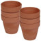 URBNLIVING Terracotta Round Plant Pots with Drainage Hole - Set of 3/6 Classic Design Garden Flower Planters, Ideal for Indoor and Outdoor Use, Durable Flower Pots for Home and Garden Deco (6x Small)