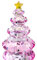 HDCRYSTALGIFTS Kristall-Weihnachtsbaum-Figur Glas Briefbeschwerer Tischornament Weihnachtsfeiertag Kreatives Geschenk (Rosa)
