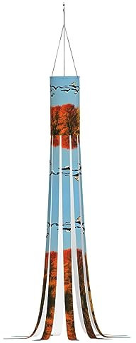 Jagd fliegende wilde Enten und Baum, 150 cm, Halloween-Windsäcke, Dekoration, langlebige Outdoor-Dekorationen, hängende Windsäcke