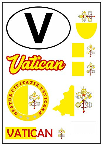 Daged Vatikan Aufkleber Karte Stickerbogen - PKW Auto Motorrad Biker Flagge Fahne Deko AK