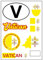 Daged Vatikan Aufkleber Karte Stickerbogen - PKW Auto Motorrad Biker Flagge Fahne Deko AK