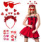 QIMMU Amor Kostüm Accessoires,Amor Kostüm Damen Zubehör,Amor Haarreif,Herz Haarreif Rot,Herz Stirnband,für Karneval,Fasching,Valentinstag,Mottoparty
