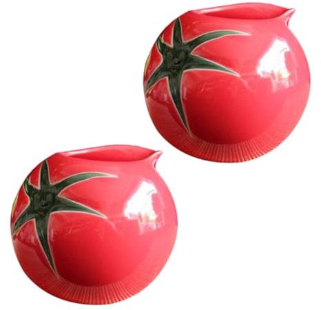 COLLBATH 2pcs Ceramic Milk Cup Milk Cup Water Cup Espresso Pot Italian Espresso Cups Coffee Cup Sauce Pitcher Mini Creamer Pitcher Coffee Syrup Dispenser Gravy Jug Water Jug Ceramics Red